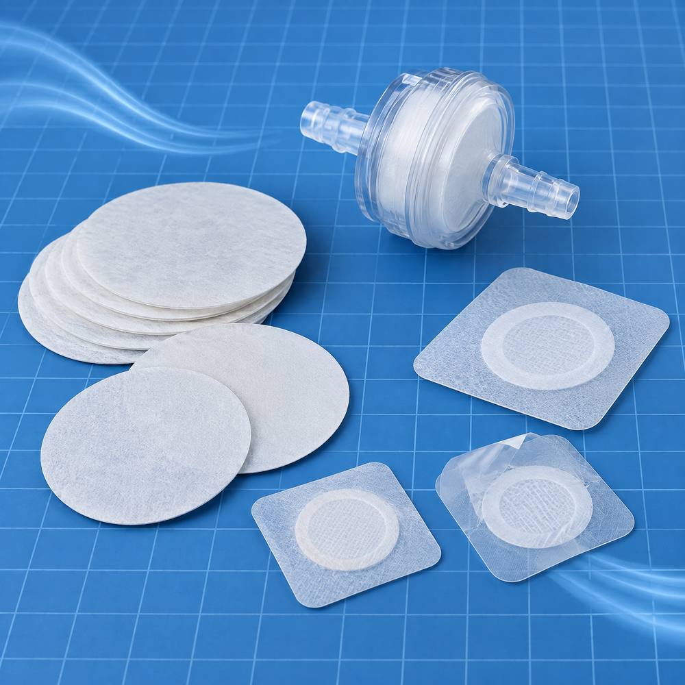 Breathable membrane filter discs and vent patches
